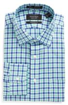 Men's Nordstrom Men's Shop Smartcare(tm) Traditional Fit Check Dress Shirt .5 32 - Green