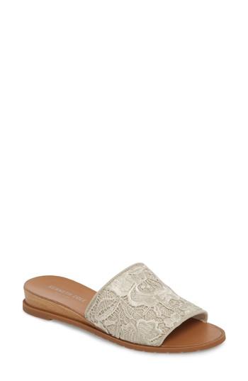 Women's Kenneth Cole New York Joanne Flower Embroidered Slide Sandal M - Beige
