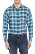 Men's Tommy Bahama Fiesta Sunset Plaid Shirt, Size - Blue