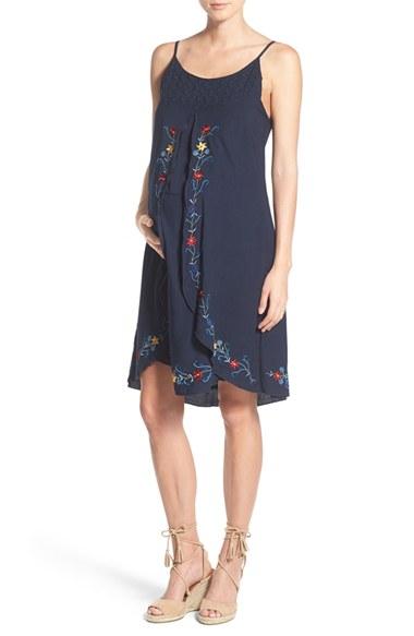 Women's Fillyboo 'love Locked' Embroidered Maternity/nursing Dress