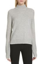 Women's Caslon Mix Stitch Funnel Neck Wool Blend Sweater, Size - Brown