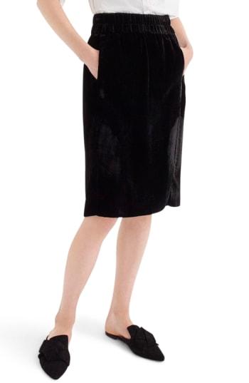 Women's J.crew Pull-on Velvet Skirt - Black