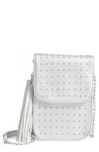 Amici Accessories Studded Faux Leather Phone Crossbody Bag - Metallic