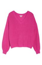 Women's Bp. V Neck Cotton Sweater - Pink