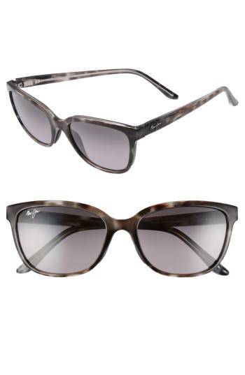 Women's Maui Jim Honi 54mm Polarized Cat Eye Sunglasses - Grey Tortoise Stripe