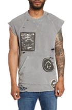 Men's Hudson Jeans Rex Cutoff Sleeve Sweatshirt - Grey