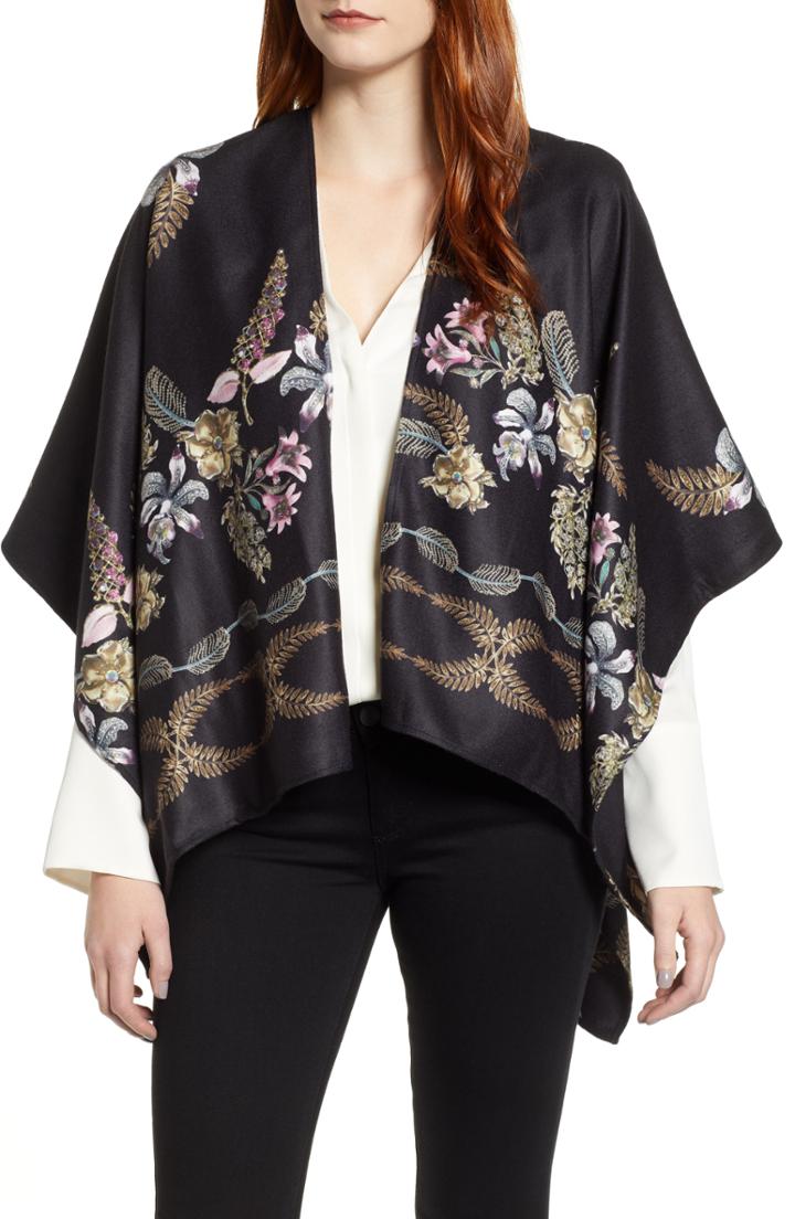 Women's Ted Baker London Pirrouette Cape Scarf, Size - Black