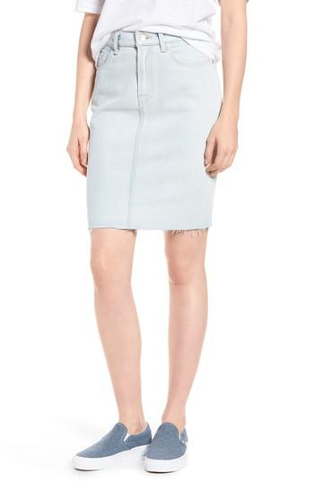 Women's 7 For All Mankind Cutoff Denim Pencil Skirt - Blue