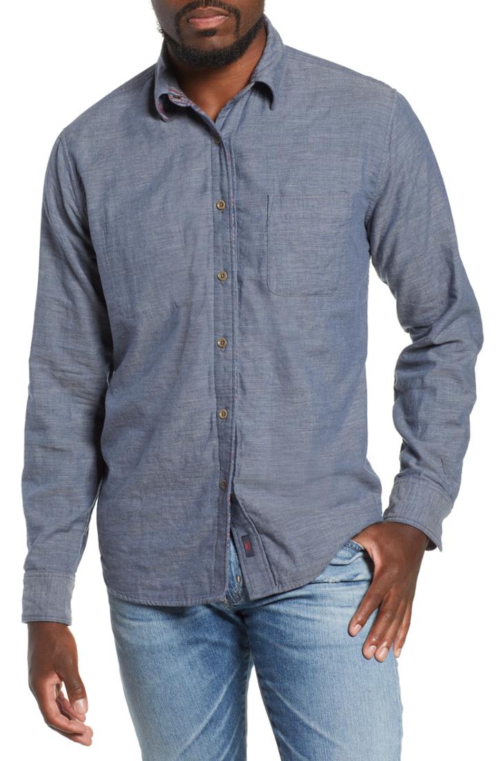 Men's Faherty Belmar Reversible Sport Shirt, Size - Grey