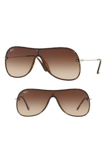 Women's Ray-ban Highstreet 138mm Shield Sunglasses - Light Havana Gradient