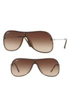 Women's Ray-ban Highstreet 138mm Shield Sunglasses - Light Havana Gradient