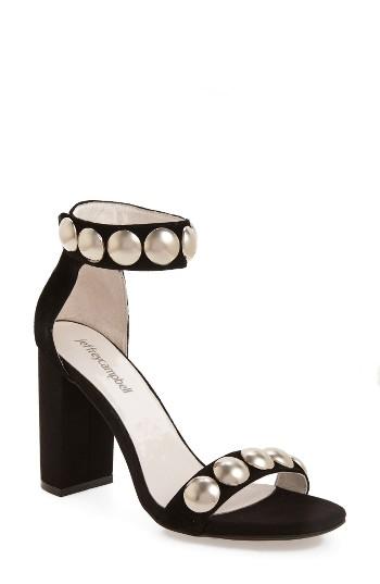 Women's Jeffrey Campbell Lindsay Dome Studded Sandal .5 M - Black