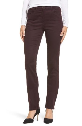 Women's Brax Cozy Cotton Blend Straight Leg Pants - Brown