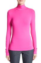 Women's St. John Collection Fine Jersey Turtleneck Top, Size - Pink