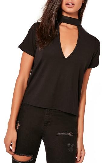 Women's Missguided Choker Tee Us / 6 Uk - White