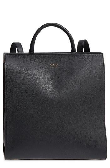 Oad New York Arc Leather Backpack - Black