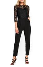 Women's Wallis Lace Bodice Bateau Neck Jumpsuit Us / 8 Uk - Black