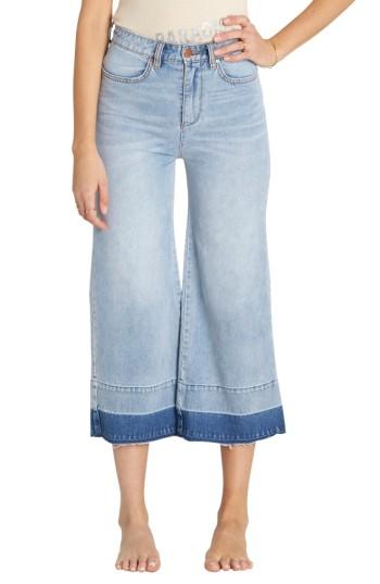 Women's Billabong Gone Tomorrow Crop Wide Leg Jeans - Blue