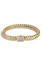 Women's John Hardy Classic Chain Diamond & 18k Gold Medium Bracelet