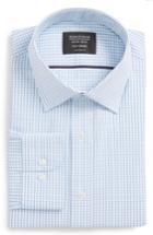 Men's Nordstrom Men's Shop Tech-smart Traditional Fit Check Stretch Dress Shirt 32/33 - Blue