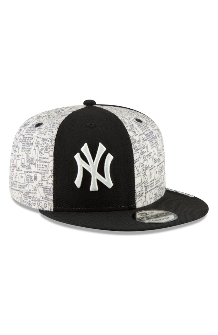 Men's New Era Cap X Basquiat Tuxedo Snapback Baseball Cap - Black