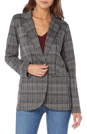 Women's Michael Stars Plaid Ponte Blazer - Grey