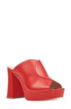 Women's Nine West Lisana Platform Slide Sandal M - Red