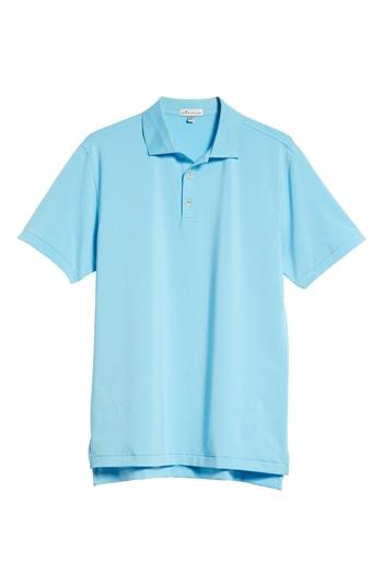 Men's Peter Millar Halifax Stripe Stretch Jersey Polo, Size - Blue