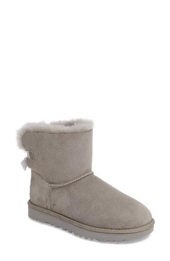 Women's Ugg Mini Bailey Stripe Bow Boot M - Grey