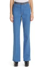 Women's Adeam Grosgrain Trim Boot-leg Jeans - Blue