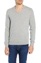 Men's J.crew Everyday Cashmere Regular Fit V-neck Sweater, Size - Grey