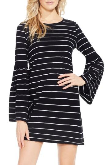 Women's Two By Vince Camuto Nova Stripe Bell Sleeve Dress - Black