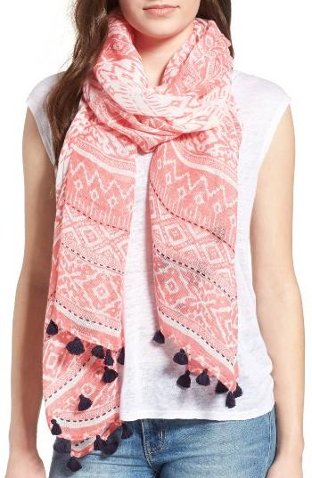 Women's Caslon Savannah Stamp Print Scarf, Size - Pink