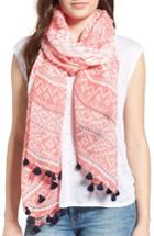 Women's Caslon Savannah Stamp Print Scarf, Size - Pink
