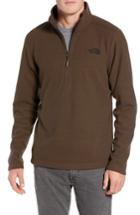 Men's The North Face Texture Cap Rock Quarter Zip Fleece Jacket - Brown