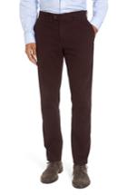 Men's Brax Texture Stretch Cotton Trousers X 32 - Burgundy