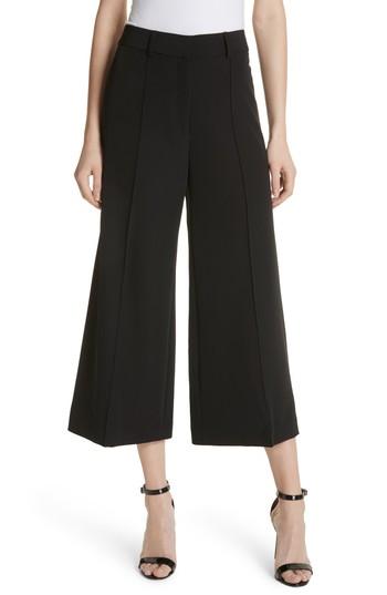 Women's Milly Hayden Crop Wide Leg Pants - Black