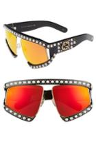 Women's Gucci 63mm Embellished Shield Sunglasses -