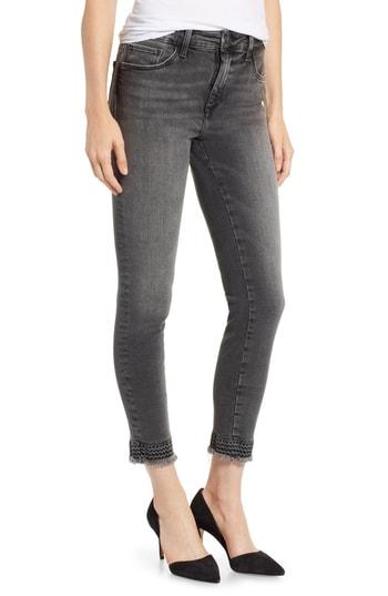 Women's Mavi Jeans Tess Embroidered Cuff Ankle Jeans X 27 - Grey