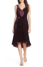 Women's Harlyn Lace Inset Velvet Midi Dress - Burgundy