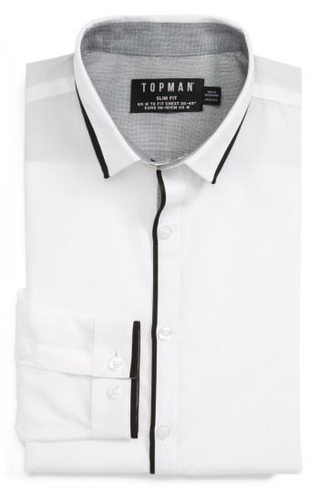 Men's Topman Slim Fit Contrast Dress Shirt