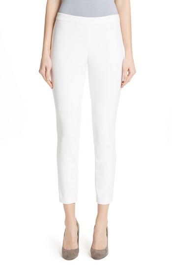 Women's Lafayette 148 New York Murray Cotton Blend Crop Pants, Size - White