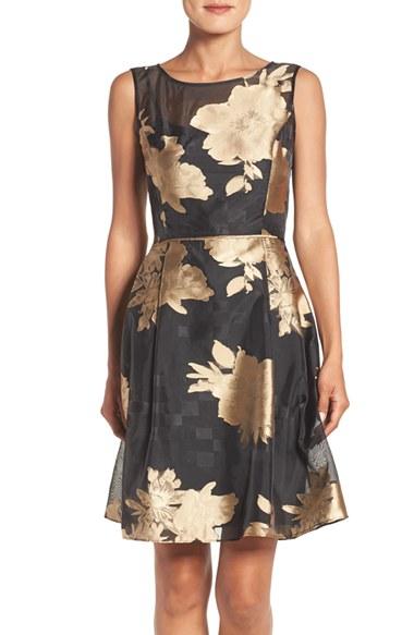 Women's Ellen Tracy Burnout Floral Fit & Flare Dress