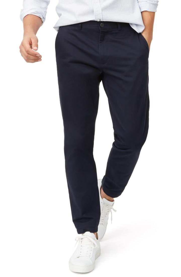 Men's Club Monaco Connor Trim Fit Stretch Cotton Chino Pants X 32 - Blue