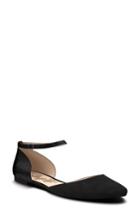 Women's Shoes Of Prey Ankle Strap D'orsay Flat .5 A - Black