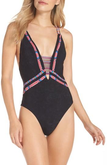 Women's Nanette Lepore Cha Cha Cha Goddess One-piece Swimsuit - Black