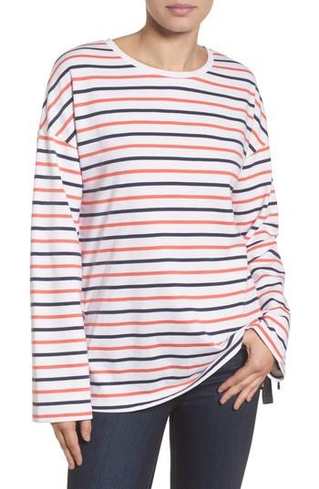 Women's Caslon Lace-up Side Sweatshirt - White