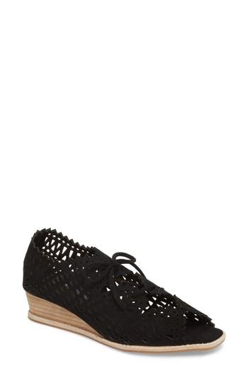 Women's Jeffrey Campbell Espejo Lace-up Wedge M - Black