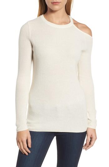 Women's Velvet By Graham & Spencer Cold Shoulder Cashmere Sweater - Ivory