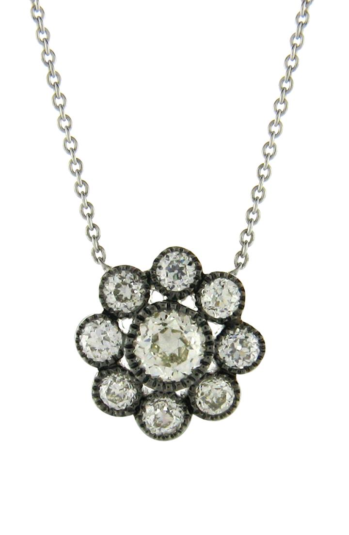 Women's Sethi Couture Old Mine Diamond Cluster Pendant Necklace